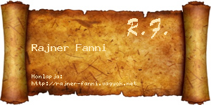 Rajner Fanni névjegykártya